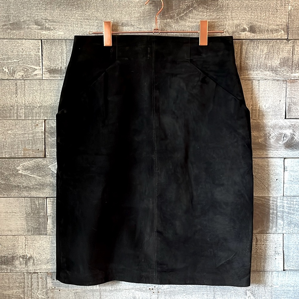 FULL LEATHER vintage skirt sz14